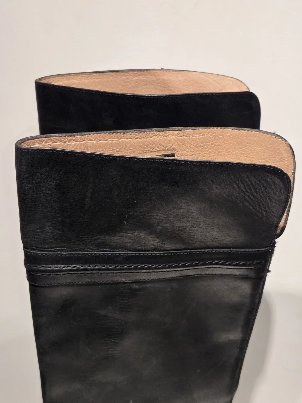 Women's Frye Melissa Trapunto Leather Black Tall RIDING Boots 76441 size 6.5